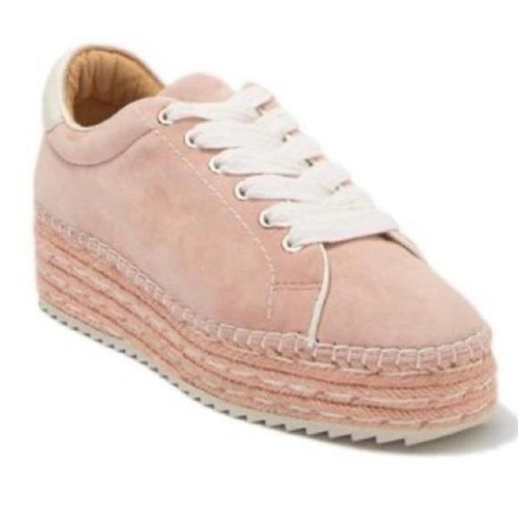 Joie Dabna Suede Platform Espadrille Sneaker Size 39 Blush Pink Low Top - Picture 10 of 10